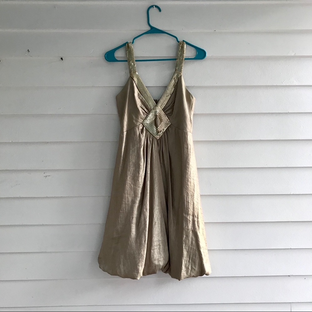 Gold BCBG cocktail dress
